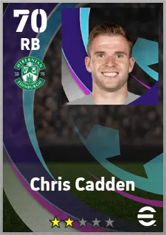 Chris Cadden eFootball 2026 player card — 70 OVR RB