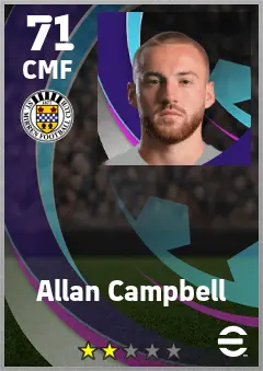 Allan Campbell eFootball 2026 player card — 71 OVR CMF