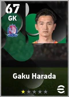Gaku Harada eFootball 2026 player card — 67 OVR GK