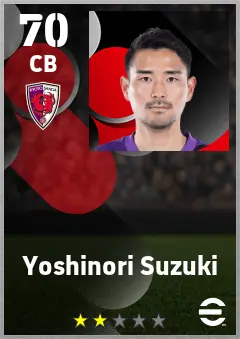 Yoshinori Suzuki eFootball 2026 player card — 70 OVR CB