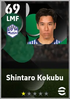 Shintaro Kokubu eFootball 2026 player card — 69 OVR LMF