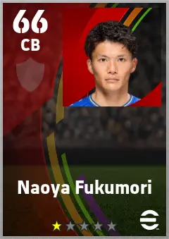 Naoya Fukumori eFootball 2026 player card — 66 OVR CB