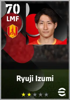 Ryuji Izumi eFootball 2026 player card — 70 OVR LMF
