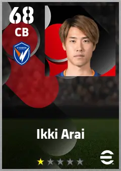 Ikki Arai eFootball 2026 player card — 68 OVR CB