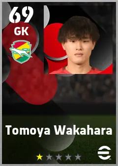 Tomoya Wakahara eFootball 2026 player card — 69 OVR GK