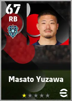 Masato Yuzawa eFootball 2026 player card — 67 OVR RB