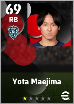 Yota Maejima eFootball 2026 player card — 69 OVR RB