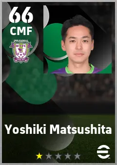 Yoshiki Matsushita eFootball 2026 player card — 66 OVR CMF
