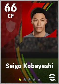 Seigo Kobayashi eFootball 2026 player card — 66 OVR CF