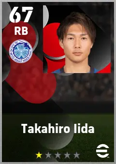 Takahiro Iida eFootball 2026 player card — 67 OVR RB