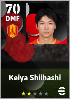 Keiya Shiihashi eFootball 2026 player card — 70 OVR DMF