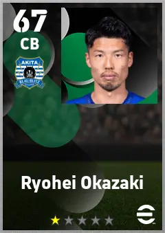 Ryohei Okazaki eFootball 2026 player card — 67 OVR CB