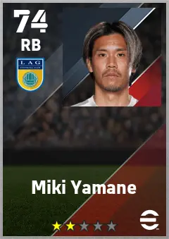 Miki Yamane eFootball 2026 player card — 74 OVR RB
