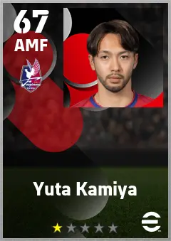 Yuta Kamiya eFootball 2026 player card — 67 OVR AMF