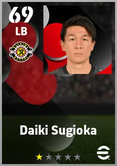 Daiki Sugioka eFootball 2026 player card — 69 OVR LB