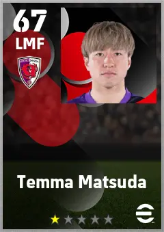Temma Matsuda eFootball 2026 player card — 67 OVR LMF