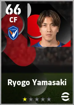 Ryogo Yamasaki eFootball 2026 player card — 66 OVR CF