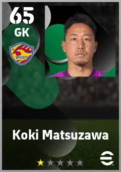 Koki Matsuzawa eFootball 2026 player card — 65 OVR GK