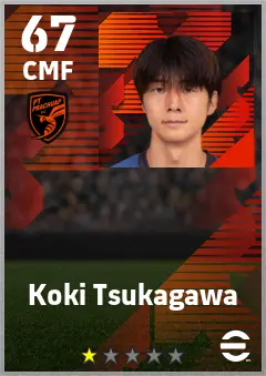 Koki Tsukagawa eFootball 2026 player card — 67 OVR CMF