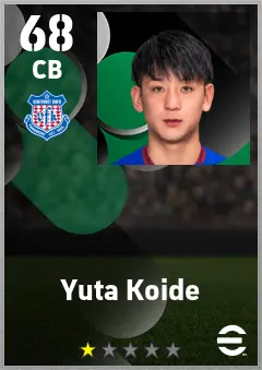 Yuta Koide eFootball 2026 player card — 68 OVR CB