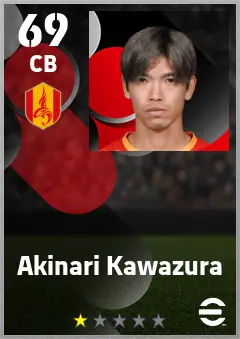 Akinari Kawazura eFootball 2026 player card — 69 OVR CB