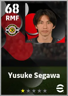 Yusuke Segawa eFootball 2026 player card — 68 OVR RMF