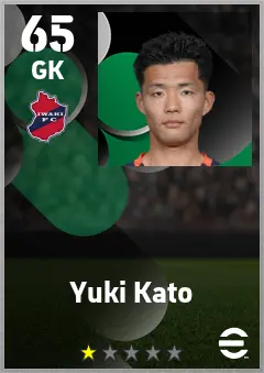 Yuki Kato eFootball 2026 player card — 65 OVR GK