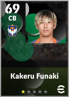 Kakeru Funaki eFootball 2026 player card — 69 OVR CB
