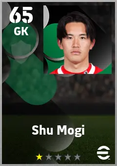 Shu Mogi eFootball 2026 player card — 65 OVR GK