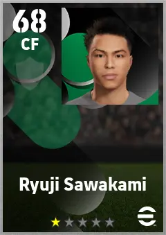 Ryuji Sawakami eFootball 2026 player card — 68 OVR CF