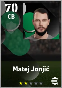 Matej Jonjic eFootball 2026 player card — 70 OVR CB