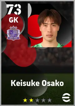 Keisuke Osako eFootball 2026 player card — 73 OVR GK