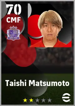 Taishi Matsumoto eFootball 2026 player card — 70 OVR CMF