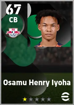 Osamu Henry Iyoha eFootball 2026 player card — 67 OVR CB