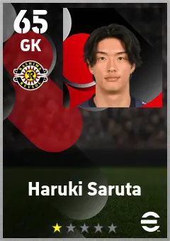 Haruki Saruta eFootball 2026 player card — 65 OVR GK