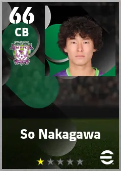 So Nakagawa eFootball 2026 player card — 66 OVR CB