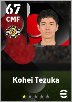 Kohei Tezuka eFootball 2026 player card — 67 OVR CMF