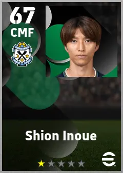 Shion Inoue eFootball 2026 player card — 67 OVR CMF
