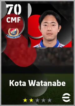 Kota Watanabe eFootball 2026 player card — 70 OVR CMF