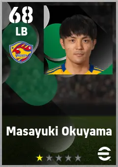 Masayuki Okuyama eFootball 2026 player card — 68 OVR LB