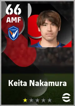 Keita Nakamura eFootball 2026 player card — 66 OVR AMF