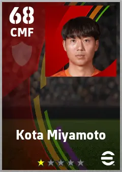 Kota Miyamoto eFootball 2026 player card — 68 OVR CMF