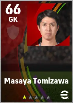 Masaya Tomizawa eFootball 2026 player card — 66 OVR GK