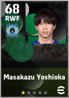 Masakazu Yoshioka eFootball 2026 player card — 68 OVR RWF