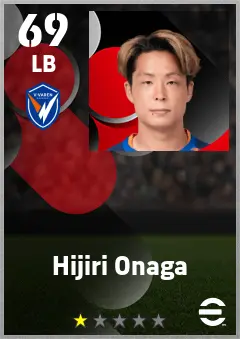 Hijiri Onaga eFootball 2026 player card — 69 OVR LB