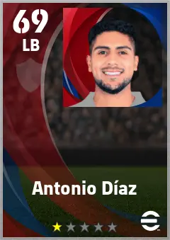 Antonio Diaz eFootball 2026 player card — 69 OVR LB