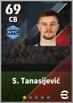 S. Tanasijevic eFootball 2026 player card — 69 OVR CB