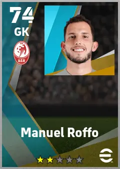 Manuel Roffo eFootball 2026 player card — 74 OVR GK