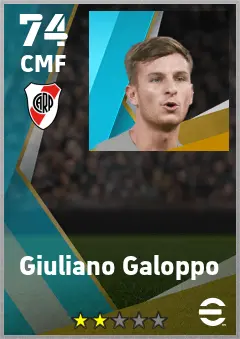 Giuliano Galoppo eFootball 2026 player card — 74 OVR CMF