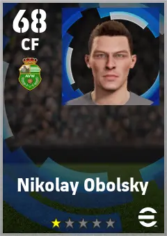 Nikolay Obolsky eFootball 2026 player card — 68 OVR CF
